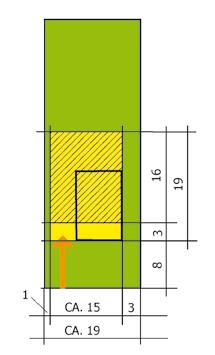 Plaatsing op de kavel: kaveltype 1 8 Het perceel is in twee zones verdeeld: 1. Het voorste deel van de kavel is voor bebouwing bestemd. 2.