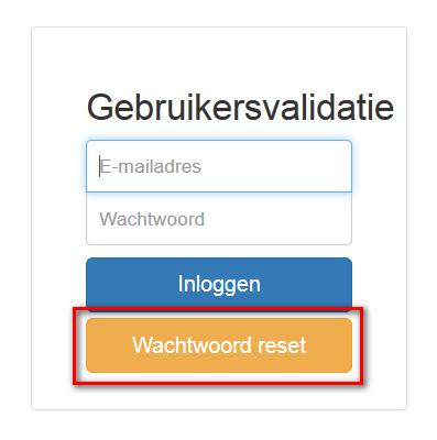 Uw wachtwoord opnieuw instellen Om uw wachtwoord te wijzigen klikt u in het inlog scherm op de knop Wachtwoord reset U belandt op een nieuwe pagina waar u uw e-mailadres en
