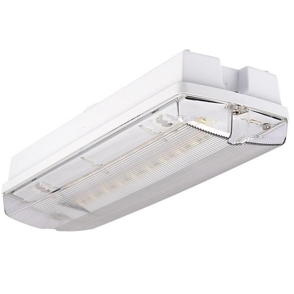 ORION LED Decentraal noodverlichtingsarmatuur AC220V - 240V 50Hz Licht grijze behuizing en transparante kap van polycarbonaat LED 3W of 7W, warm wit Ni - Cd batterij, 3,6V 1800mA, Autonomie: 3 uur