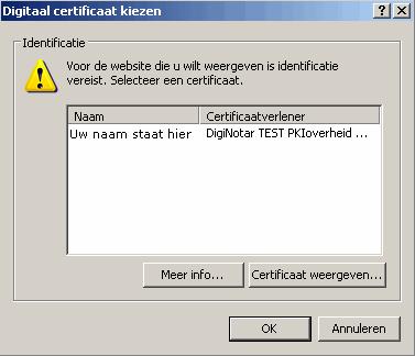 3 Koppelen certificaat aan gebruikersnaam Om gebruik te kunnen maken van DVS moet het certificaat van een gebruiker gekoppeld worden aan de gebruikersnaam. Dit is een eenmalige activiteit.