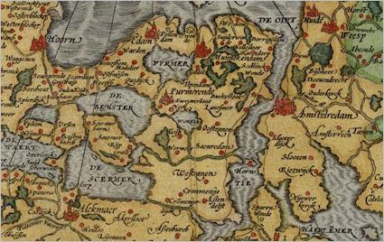 vraag 31 Meren Op deze oude kaart is een aantal meren te zien die vroeger ten noorden van msterdam lagen, zoals de Purmer, de eemster en de Schermer.
