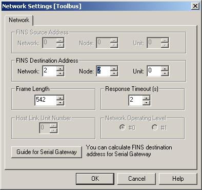 Het netwerknummer van het Controller Link netwerk is op 2 ingesteld en de node op het CLK netwerk is 2 (staat voor op de kaart