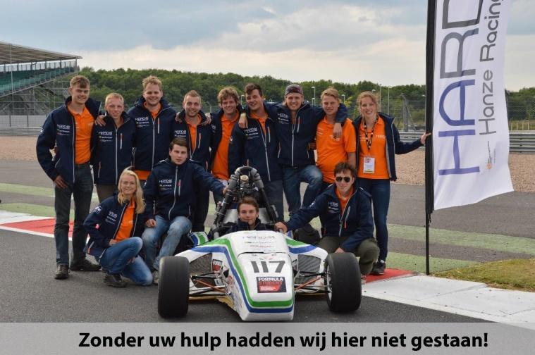 Bedankt! Na twee jaar te hebben gewerkt aan de HRD03 is het team in juli 2015 afgereisd naar Engeland om deel te nemen aan de Formula Student te Silverstone.