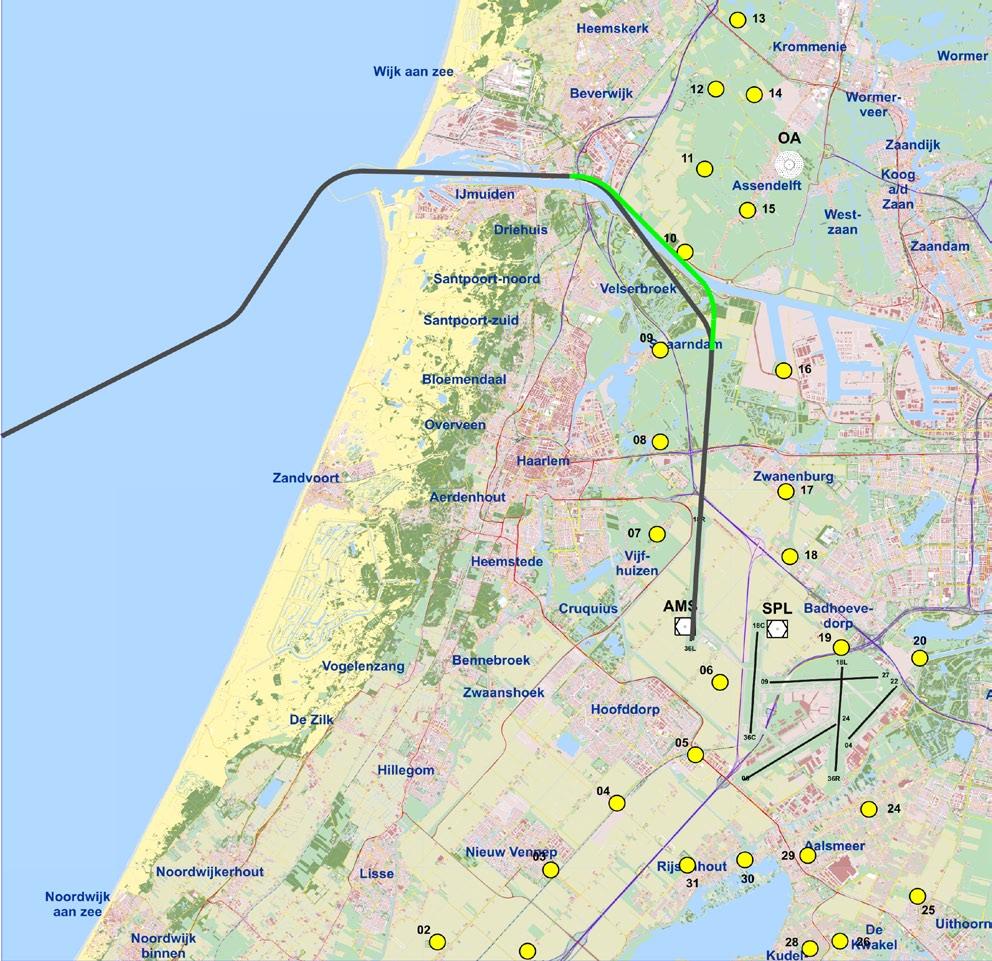 verminderen van de geluidbelasting in Amsterdam en Amstelveen door de vertrekroutes vanaf de Polderbaan te
