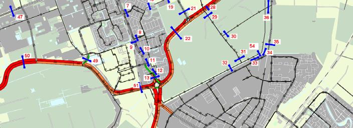 1: Overzicht van de invulling van de doorgerekende basissituaties en wegennetvarianten 5 Prognose intensiteiten autoverkeer De resultaten van de berekeningen die met het verkeersmodel zijn