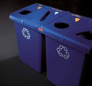 AFVALBEHEER: Recycling SCHEIDING VAN AFVALSTROMEN U kunt de bovenstukken met voorgevormde openingen naar wens aanbrengen voor het sorteren van maximaal vier verschillende afvalstromen.