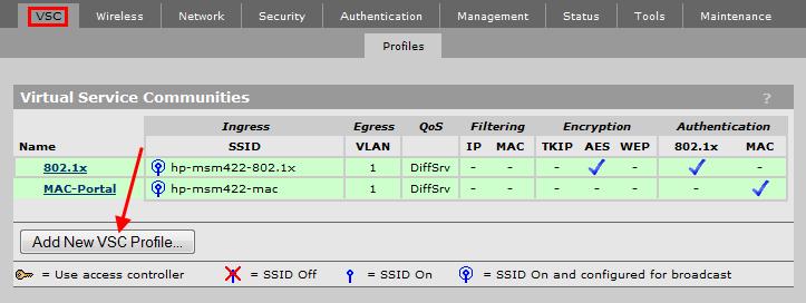 4.4 SSID Om gebruikers te kunnen laten verbinden met het access point, moet er een SSID worden ingesteld. 4.4.1 Stappen 1. Ga naar VSC Profiles; (Figuur 14) 2.