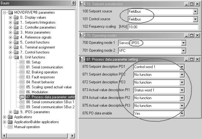 Motion-Control via EtherCAT nstellingen in de MOVDRVE B met MOVTOOLS MotionStudio 7 7.2 