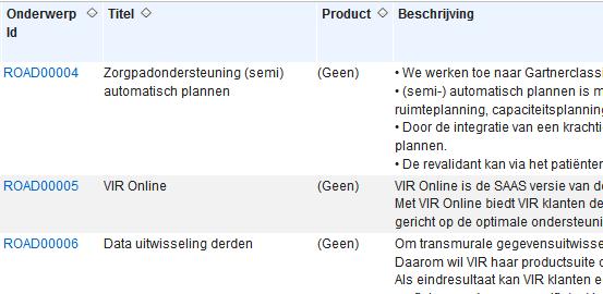 Door op een item te klikken krijg je meer informatie over de desbetreffende RFC/BUG. Binnen een RFC/BUG is het mogelijk om commentaar te geven. 8.3.