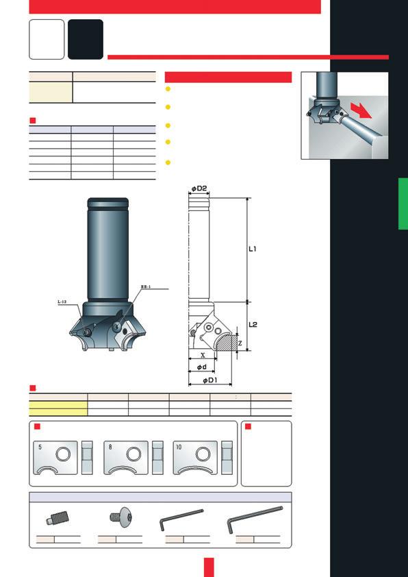 3 Snijplaten Hoeken- Radius R-Nubor CNC verwisselbaar rond- ontbraamgereedschap Hogetex Rond 5R - 10R Radiussen Dimensies Radius X-as waarde (mm) Z-as waarde (mm) R5 22,78 6,79 R6 R7 22,24 22,50 7,18