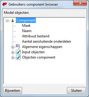 De editor bestaat uit de volgende onderdelen: De Gebruikers component browser De werkbalk Gebruikers component browser Vier