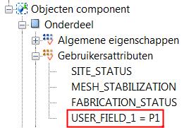 6. Klik in de Gebruikers component browser op Bijwerken. USER_FIELD_1 wordt weergegeven onder Gebruikersattributen in de Gebruikers component browser. 7. Koppel P1 aa