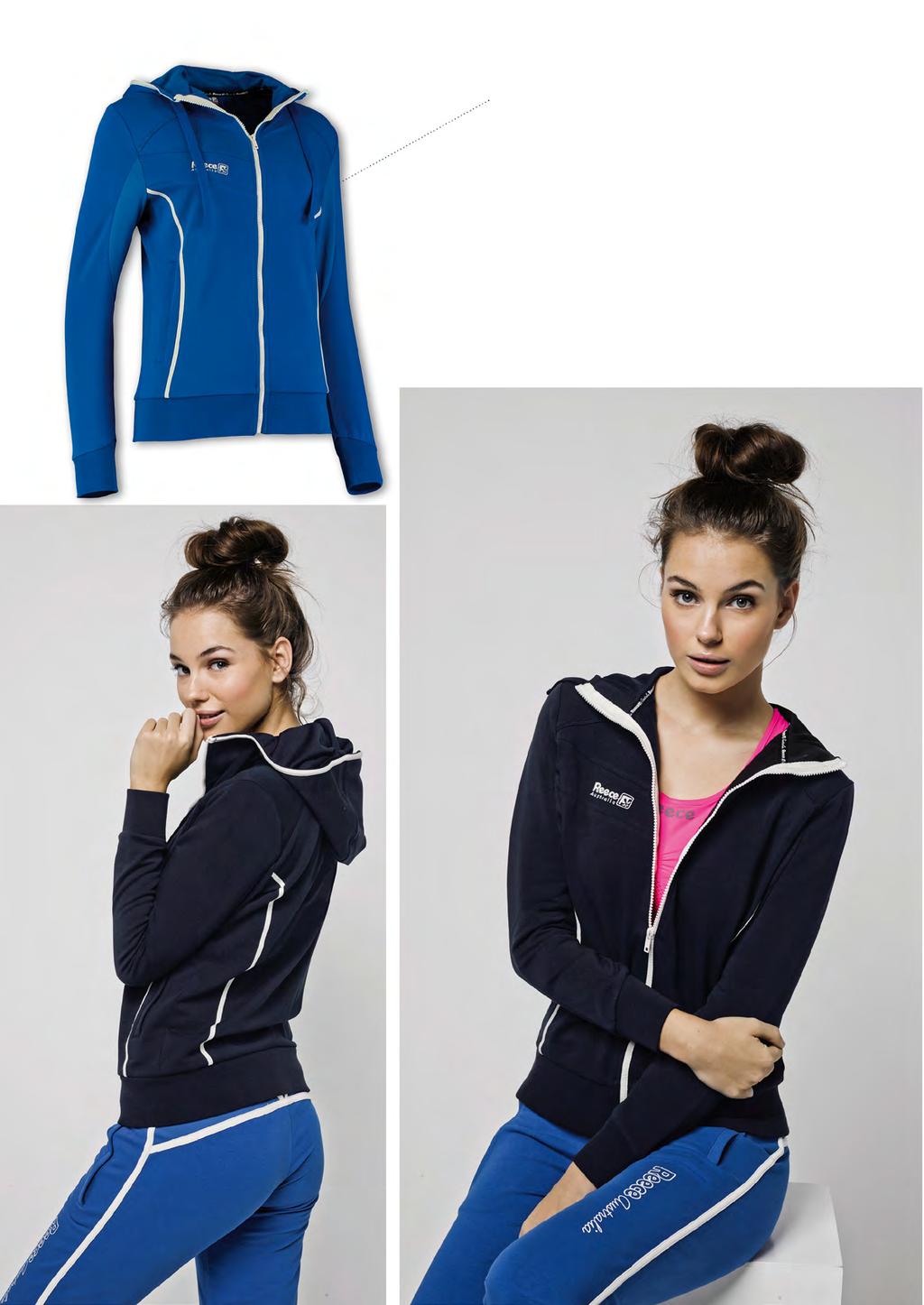 ComfortTec LOGO HIGH COMFORT technical COMFORT STRETCH EASY PRINTING KATE HOODED ZIP SWEAT // LADIES Materiaal: 94% katoen - 6% lycra (navy, royal en pink) 62% katoen - 32% polyester - 6% lycra