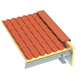 Geïsoleerde dak- Roof Tile KS1000 RT Roof Tile ziet eruit als een traditionele dakpan, maar is een modern, geïsoleerd sandwichpaneel met dakpanmotief.