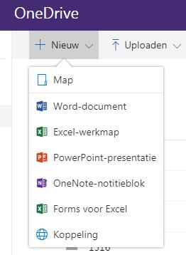 OneDrive Na het klikken op het plaatje met de tekst OneDrive, kun je aan de slag.