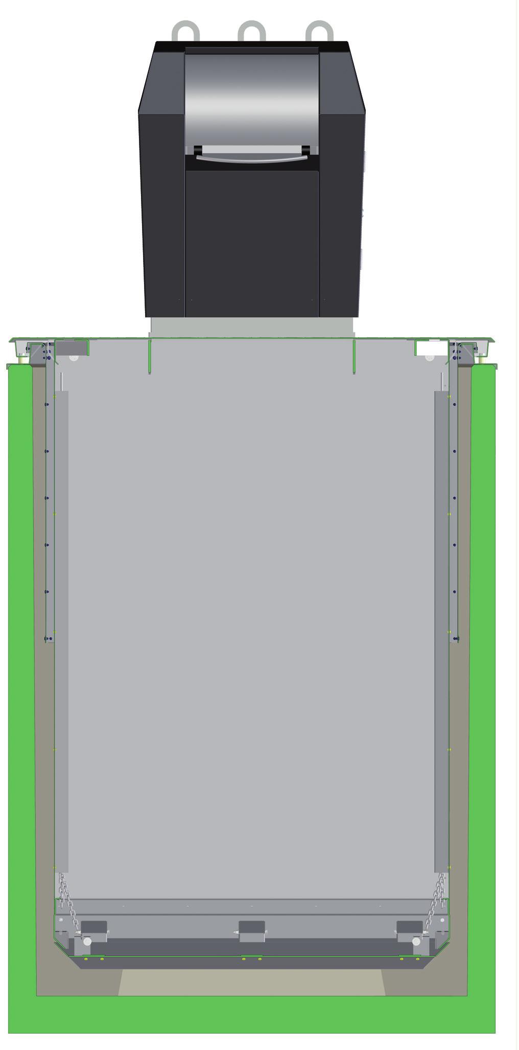 Ondergrondse containers zijn modulair opgebouwd uit een breed scala aan basis componenten, zoals: Betonputten Containerrompen met Veiligheidssystemen verschillende volumes Opnamesystemen