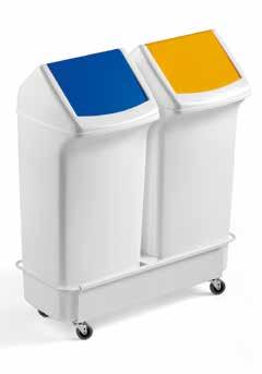 wielen. Voor 2 DURABIN SQUARE containers van 40 liter voor afval en gerecycled materiaal.
