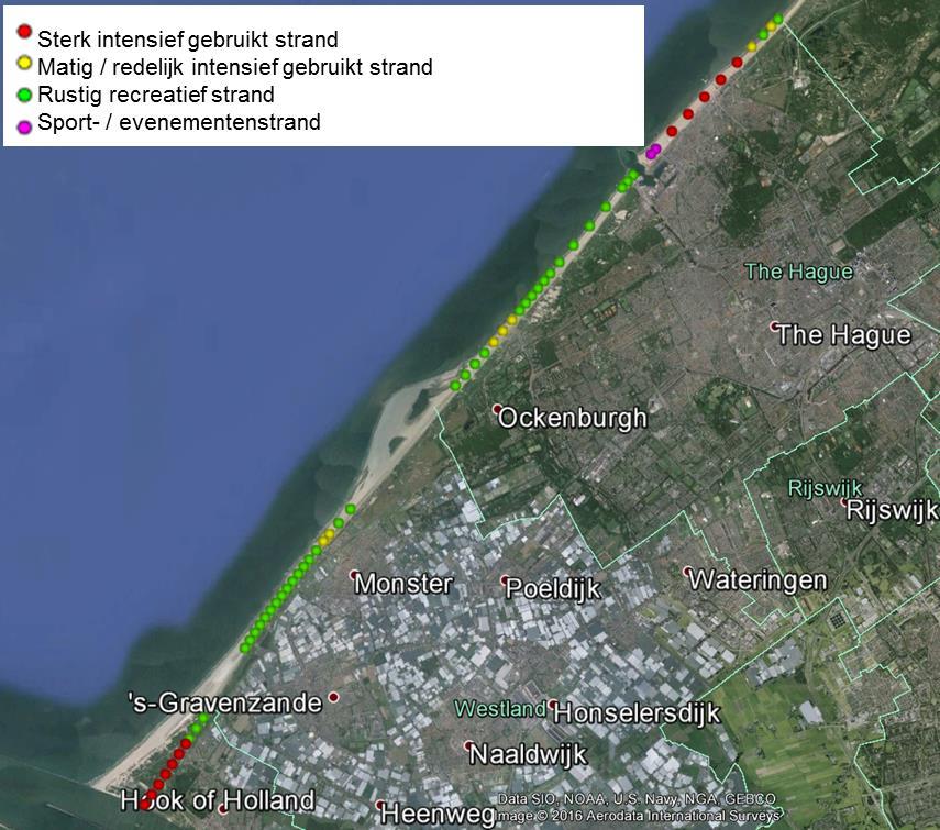 De kwaliteit van het strand en de strandhelling.