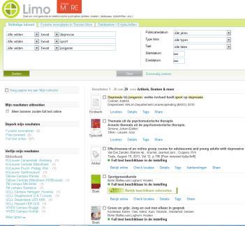 Zoek één artikel of boek op Google en één artikel of boek op Limo.