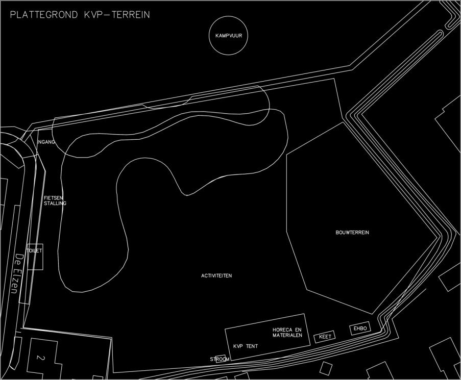 Indeling KVP terrein Tijdens de KVP dagen hangen alle namen van de begeleiders en deelnemende