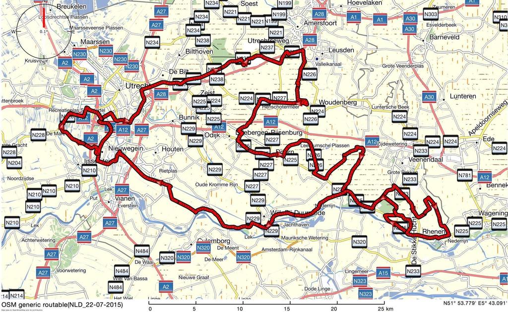 43 RD Langbroekerweg (weg van links, Darthuizerweg) 44 Langbroekerweg wordt Broekhuizerlaan 45 2,2 LA Broekhuizerlaan vervolgen 46 0,6 RD Leersumsestraatweg (weg van rechts Hoogstraat) 47 LEERSUM 1,9