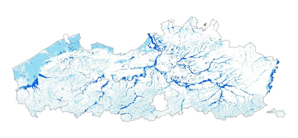 Watertoetskaart met overstromingsgevoelige
