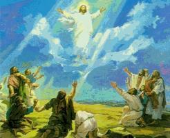 Lucas beschrijft dat in zijn tweede boek (Handelingen 1:9). Zowel in de oude als in de Nieuwe Bijbelvertaling is beschreven, dat ze Jezus eerst nog wel even zien. Ze zien Hem de lucht in gaan.
