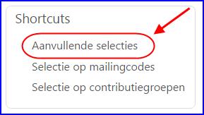 3. wordt uitgelegd hoe u een aanvullende selectie als selectiecriterium voor de mailing-run kunt gebruiken.