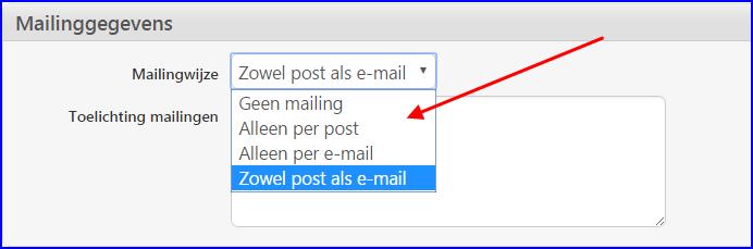 2. Relatiegegevens voor mailings 2.1. Mailinggegevens bij een relatie Bij relaties legt u de mailingwijze vast in het onderdeel Mailinggegevens.