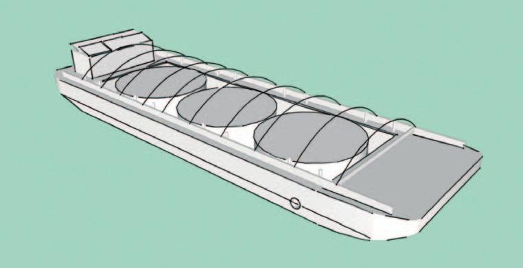 20 Afbeelding 13: Concept zeewier hatchery (met overkapping). Afbeelding 14: Hatchery met twaalf ronde bassins. Het gewicht van de lege bak wordt geschat op 75.000 kg.