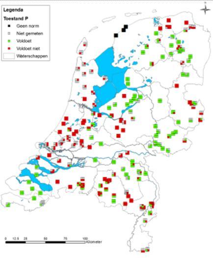 Afbeelding 1 Toestand Stikstof uit oppervlakte waternetwerk Afbeelding 2 Toestand fosfaat uit