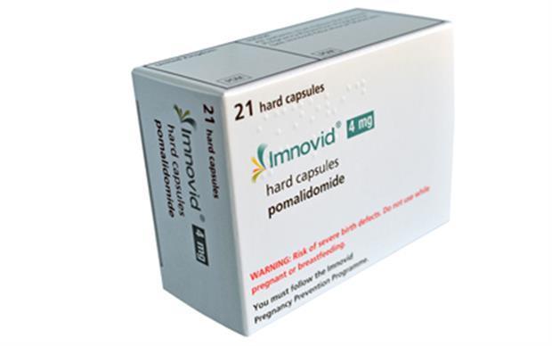 Pomalidomide (Imnovid ) Pomalidomide is in België terugbetaald bij hervallen patiënten na toediening van bortezomib, lenalidomide en een alkylator (melfalan, cyclofosfamide).