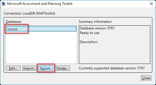 2.2.Exporteren van de data Om de data te exporteren, selecteer File Manage Databases Figuur 19 - MAP: Exporteren Selecteer