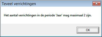 Melding 2: Oorzaak: Het maximum aantal registraties van de verrichting binnen het aangegeven tijdvak is bereikt.