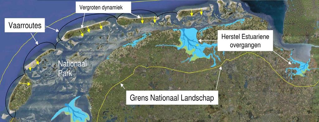 Een ander meer illustratief voorbeeld van een ruimtelijke opgave voor de kijkrichting deltanatuur voor het Waddengebied is weergegeven in figuur 5.4. Figuur 5.