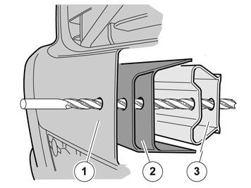 7B IMG-286191 8 Pak een Ø 22 mm (7/8") gatenzaag en tape de middenboor tot ongeveer Ø 8,5 mm