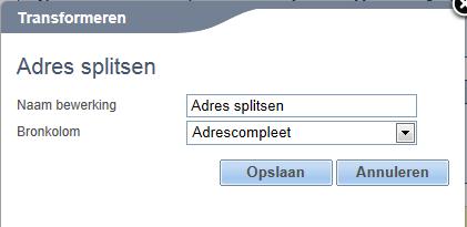 2.4.8 Adres splitsen Via deze functie kunnen nederlandse
