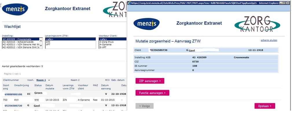 6.3.1 Omzetten sectorvreemd ZZP U kunt op het vervolgscherm een keuze maken