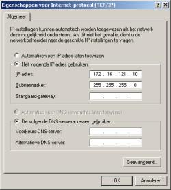 Als u de eigenschappen van uw draadloze netwerk adapter opent kunt u kiezen Voor Internet protocol TCP/IP (in MS Windows Vista dient u TCP/IP v4 te kiezen) De IP gegevens die u dient