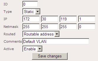 Aan de linker kant gaat u nu naar Security VLAN VLAN0 is het standaard VLAN waar u de nodes mee managed. Als u dit vlan selecteert en vervolgens op edit klikt kunt u hier de gegevens aanpassen.
