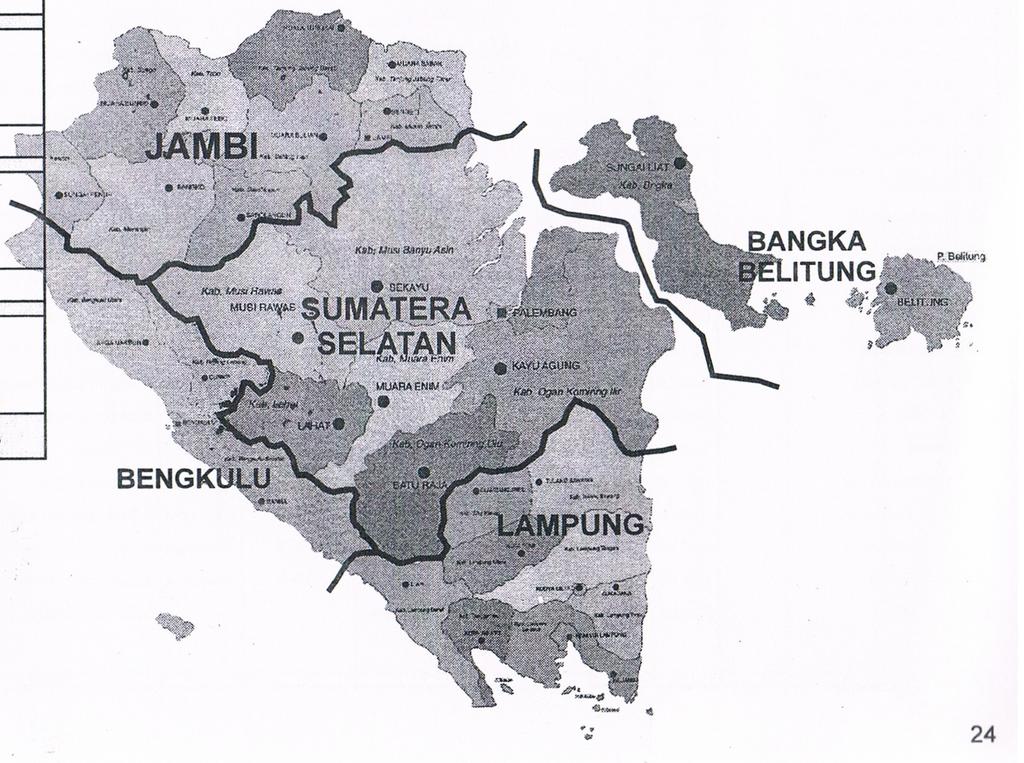 12 Bengkulu (voorheen Benkoelen) naar het noorden is verplaatst. Feitelijk betekent dit dat plaatsen als Kroë en Liwa nu in de provincie Lampung liggen.