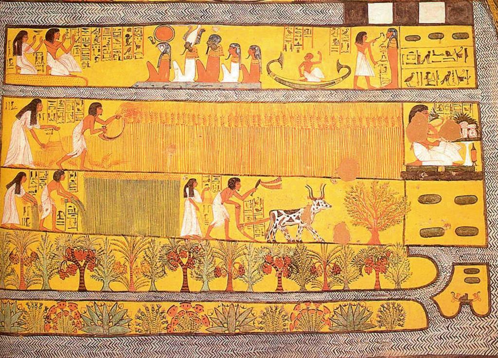 1 De tombe van Sennedjem (gevonden in 1886 te Deir el-medina), detail van reliëf. TIJD VAN JAGERS EN BOEREN, DE PREHISTORIE, TOT 3000 V.CHR.