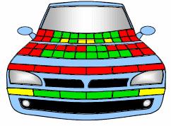 botsing INSTRUCTIES 4 punten Omvatting van het hoofd beschermd MONTAGE 2 punten Versnelling van het hoofd Beoordeling auto zelf 4 punten Waarschuwingslabels airbags Te verwijderen label met pictogram