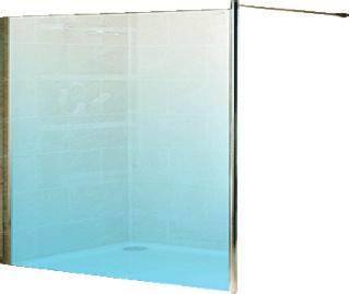21 Duscholux Urban vrijstaande wand 90x195cm helder glas, profielen chroom inclusief stabilisatiestang 1.190 - KAO.