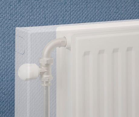 Bedekking van de radiator inclusief de radiatorkraan* en de aan- en/of afvoerleiding. * N.B. uitsluitend mogelijk bij toepassing van een niet-thermostatische radiatorkraan.