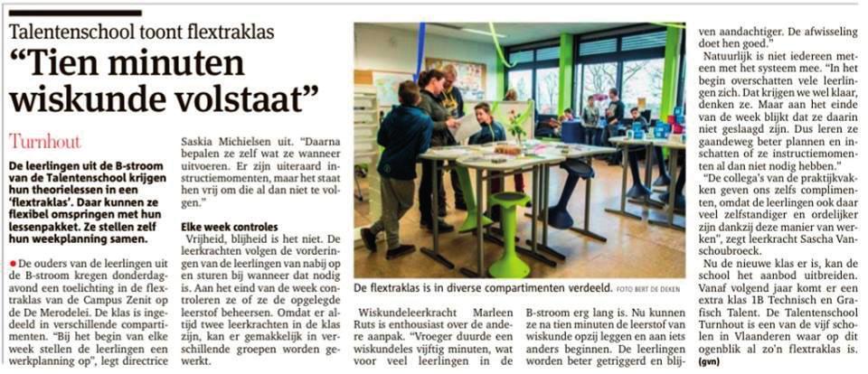 Talentenschool Turnhout zet maximaal in op flexibele leertrajecten voor
