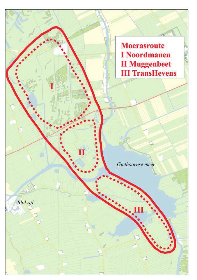 Hoofdstuk 4: Moerasroute TransHevens De moerasroute die aangelegd moet worden tussen De Weerribben en De Wieden bestaat uit drie delen.