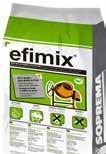 lichte chape l minerale isolatie EFIMIX Perliet, zand, cement, additieven 1 zak Efimix = 9 L water of 1 m 3 beton = 33 zak Efimix 23 kg, 297 L water Laagdikte = min.