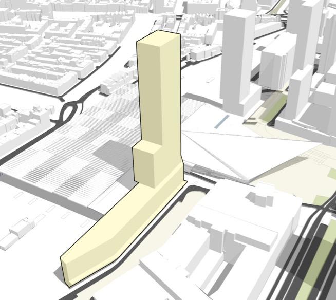 Conradstraat onderbouw Derde niveau 30 meter en toren 180 Vierde meter niveau Maximaal 60.