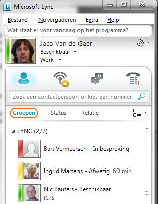 4.3 Bellen vanuit Lync op uw computer 1.